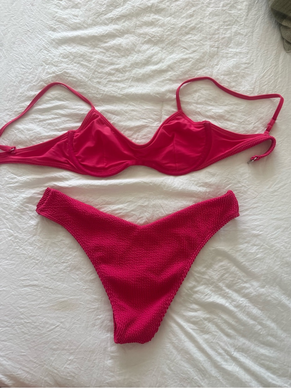 Abercrombie & Fitch Textured Magenta Bikini Set - Picture 2 of 3